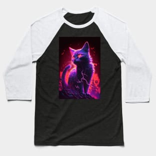 Stray Cyberpunk Cat Baseball T-Shirt